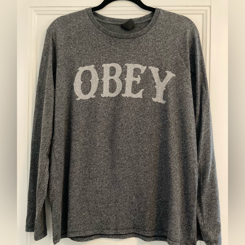 Obey | Long sleeve graphic gray shirt